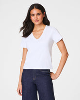SPANX® Cotton V-Neck Tee | Classic White