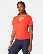 SPANX® Cotton V-Neck Tee | Poppy