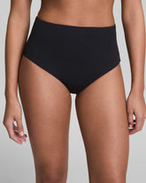 SPANXshape™ Swim Pique Hi-Rise Cheeky Bottom | Very Black